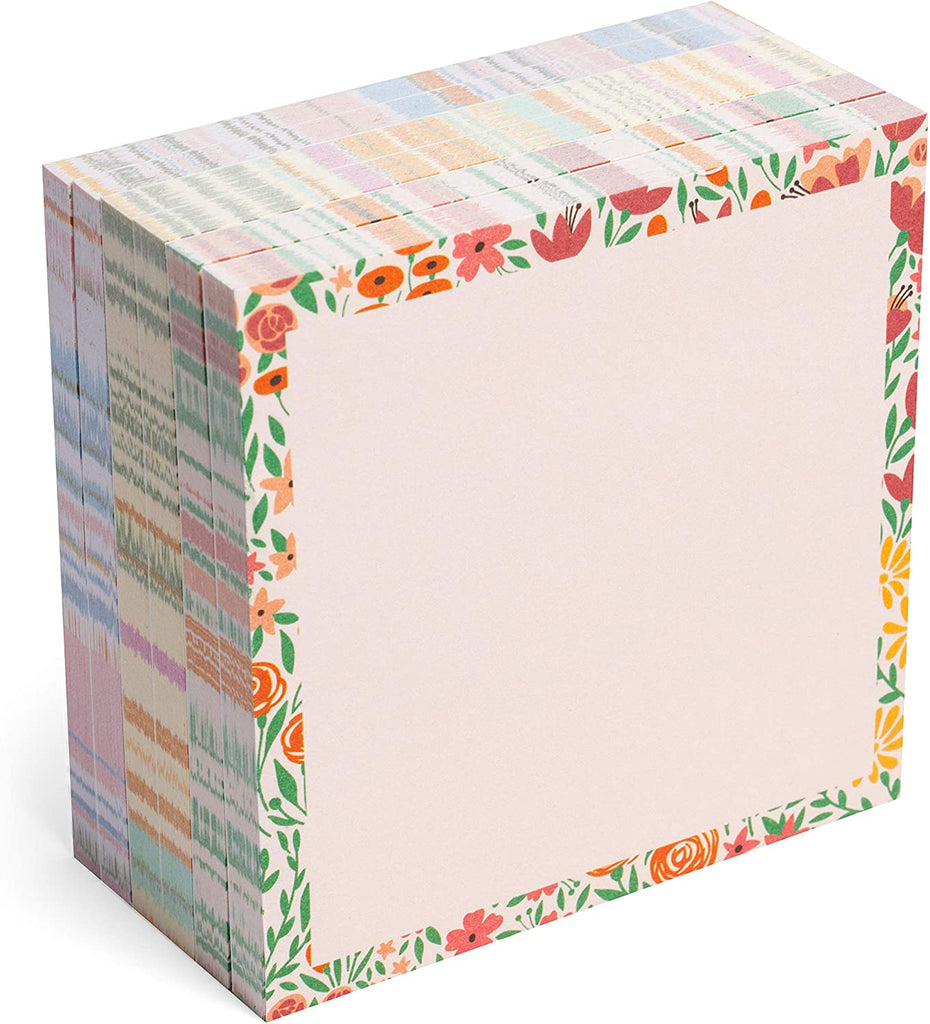 Floral White Sticky Notes (Set of Six Notepads)