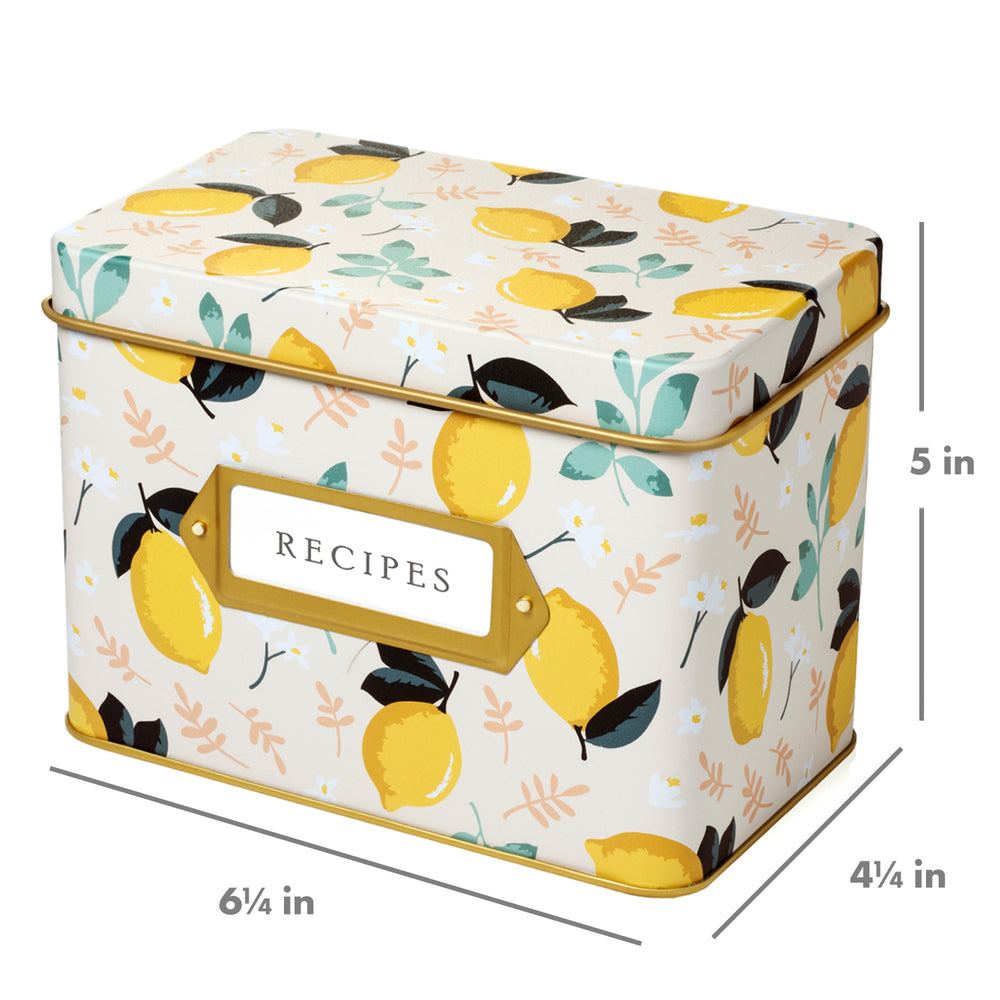 Farmhouse Recipe Box Includes 50 Lemon Recipe Cards, Card Protector + – Zen  Earth Inspired