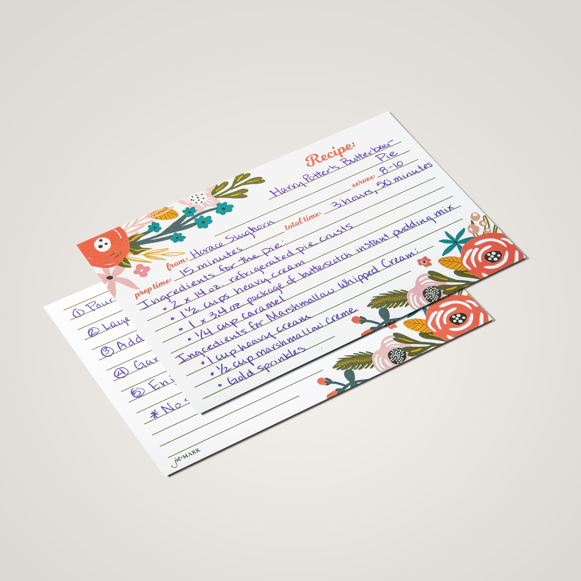 Pink 4x6 Recipe Cards: Cute Little Flowerlets Pink Order Online