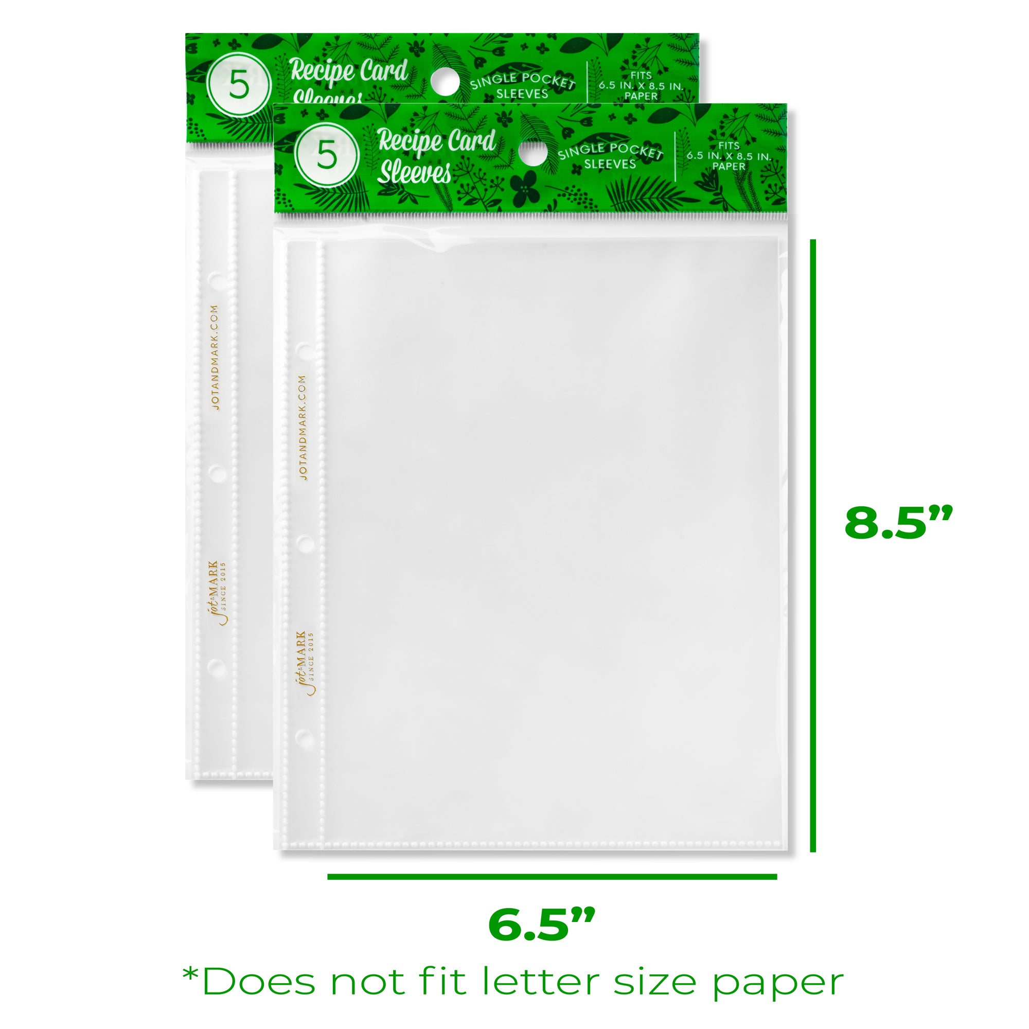 Recipe Binder Protective Sleeves - 10 Single-Pocket 9.5