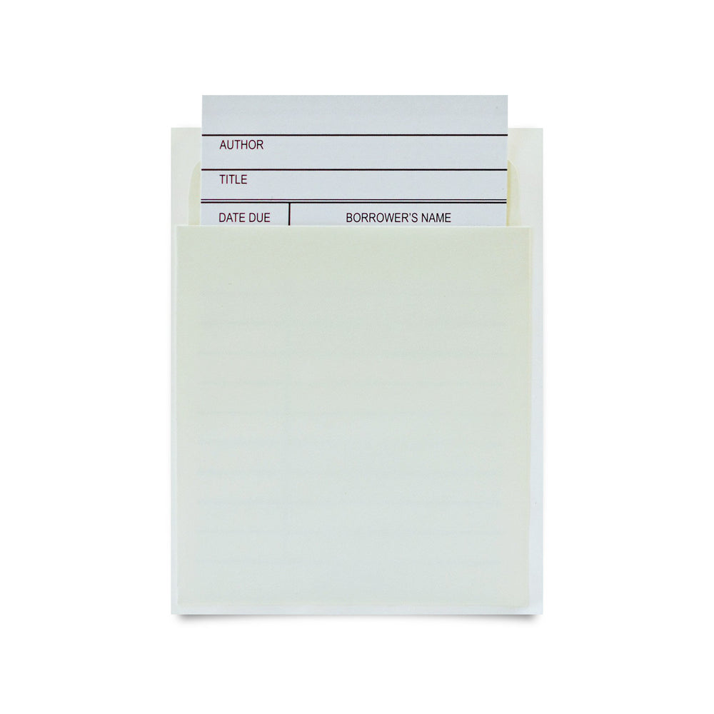  The Library Store Library Book Pocket/Book Card Combo Pack 100  of Each per Package : Educational Supplies : Office Products